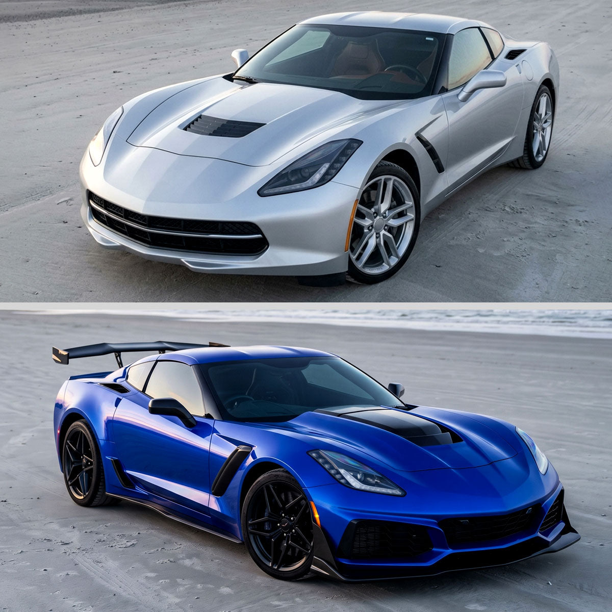 2014-2019 Chevy Corvette C7 HID Projector Headlights Pair | Gloss Black