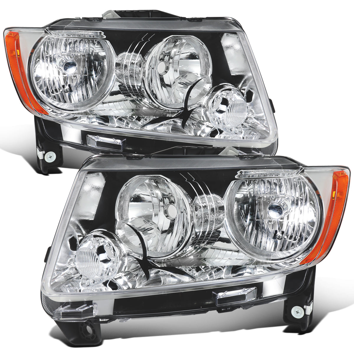 2011-2017 Jeep Grand Cherokee Headlights Pair | Chrome
