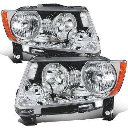 2011-2017 Jeep Grand Cherokee Headlights Pair | Chrome