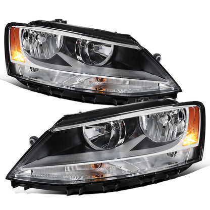 2015-2018 Ford Focus Halogen Headlights Pair | Chrome