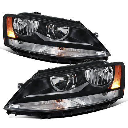 2015-2018 Ford Focus Halogen Headlights Pair | Black