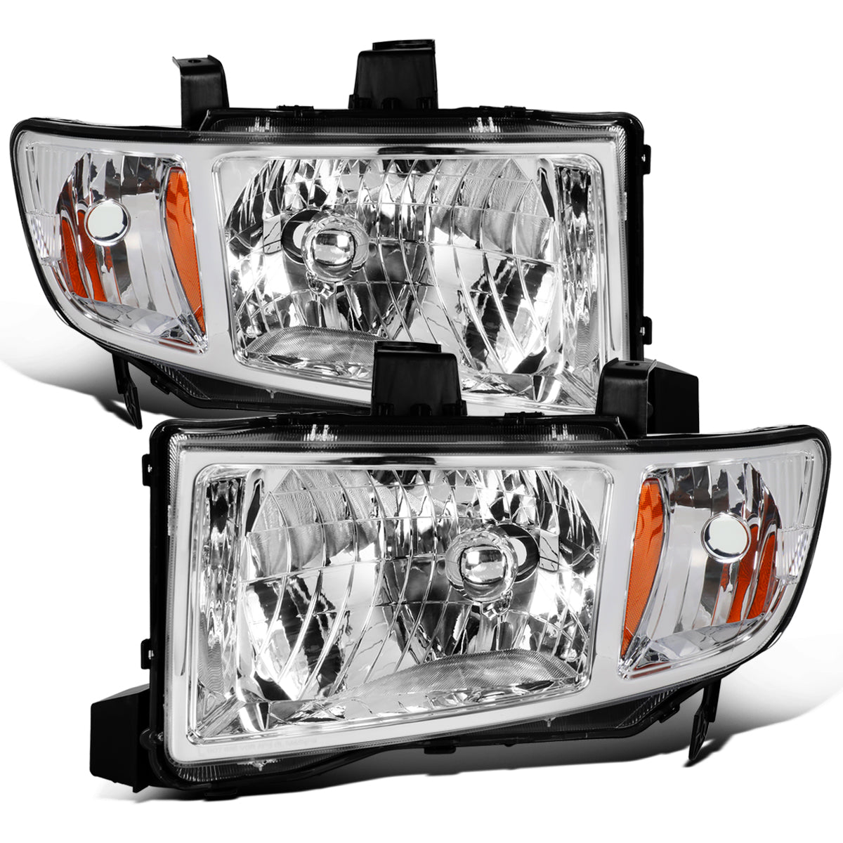 2006-2014 Honda Ridgeline Halogen Headlights Pair | Chrome