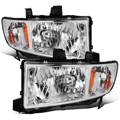 2006-2014 Honda Ridgeline Halogen Headlights Pair | Chrome