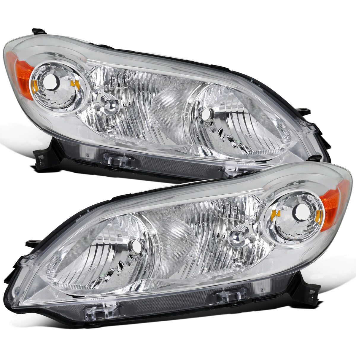 2009-2014 Toyota Matrix Halogen Headlights Pair | Chrome