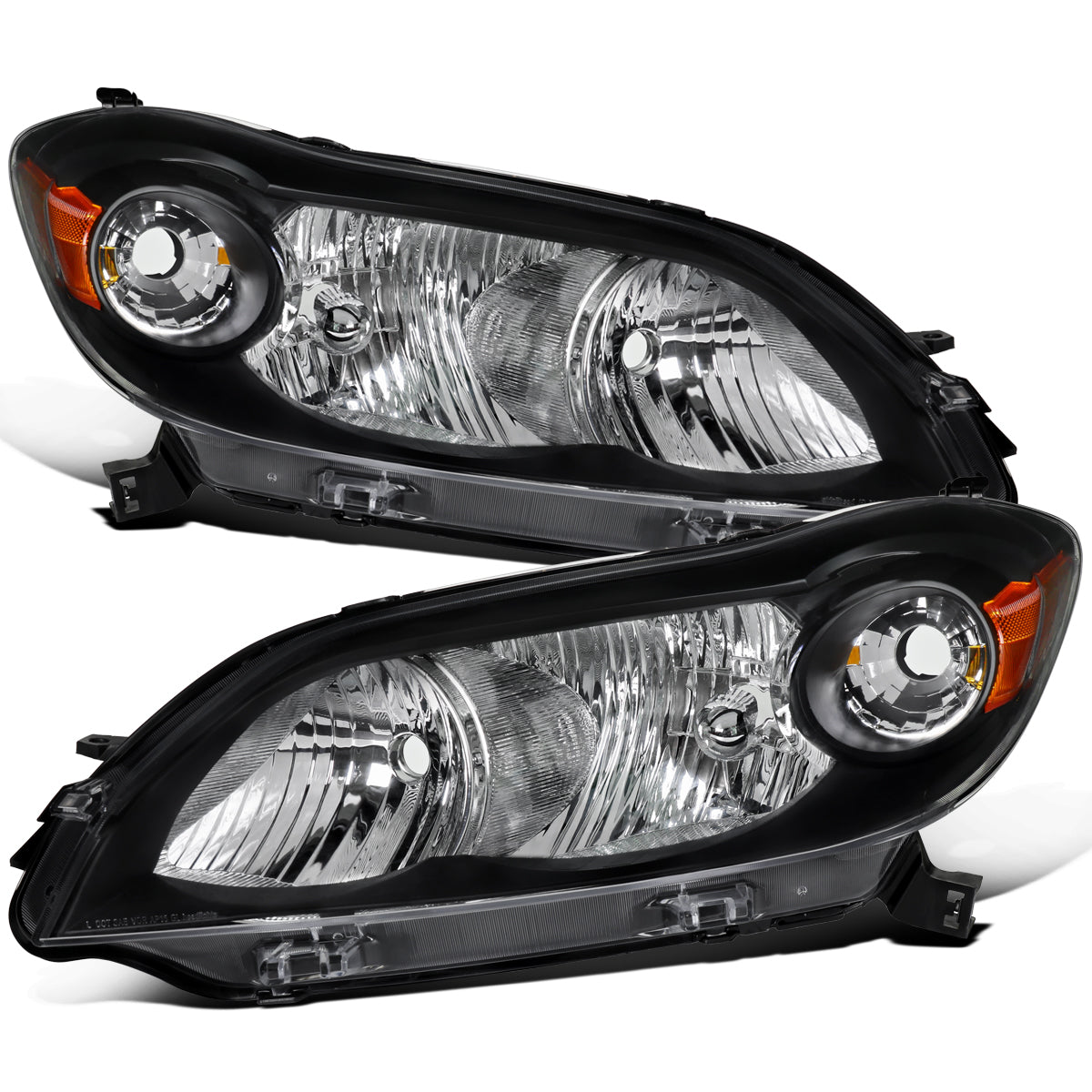 2009-2014 Toyota Matrix Halogen Headlights Pair | Black