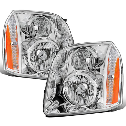 2007-2014 GMC Yukon Denali Halogen Headlights Pair | Chrome
