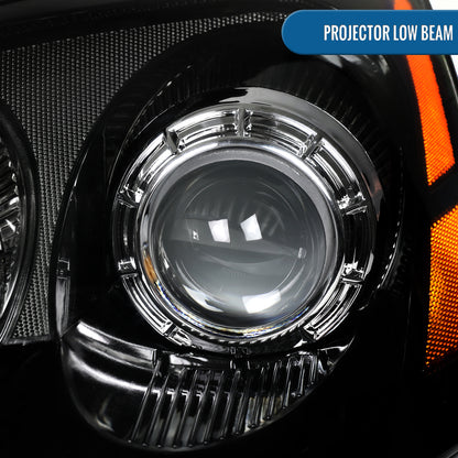 2007-2012 GMC Acadia DRL Dual Projector Headlights  Pair | Black
