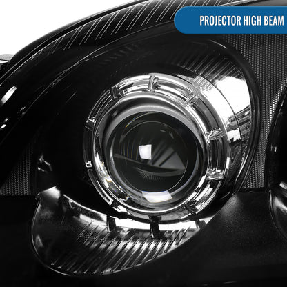 2007-2012 GMC Acadia DRL Dual Projector Headlights  Pair | Black