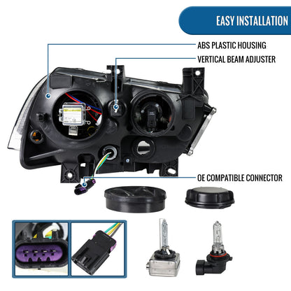 2011-2014 Dodge Charger HID type Projector Headlights Pair | Black