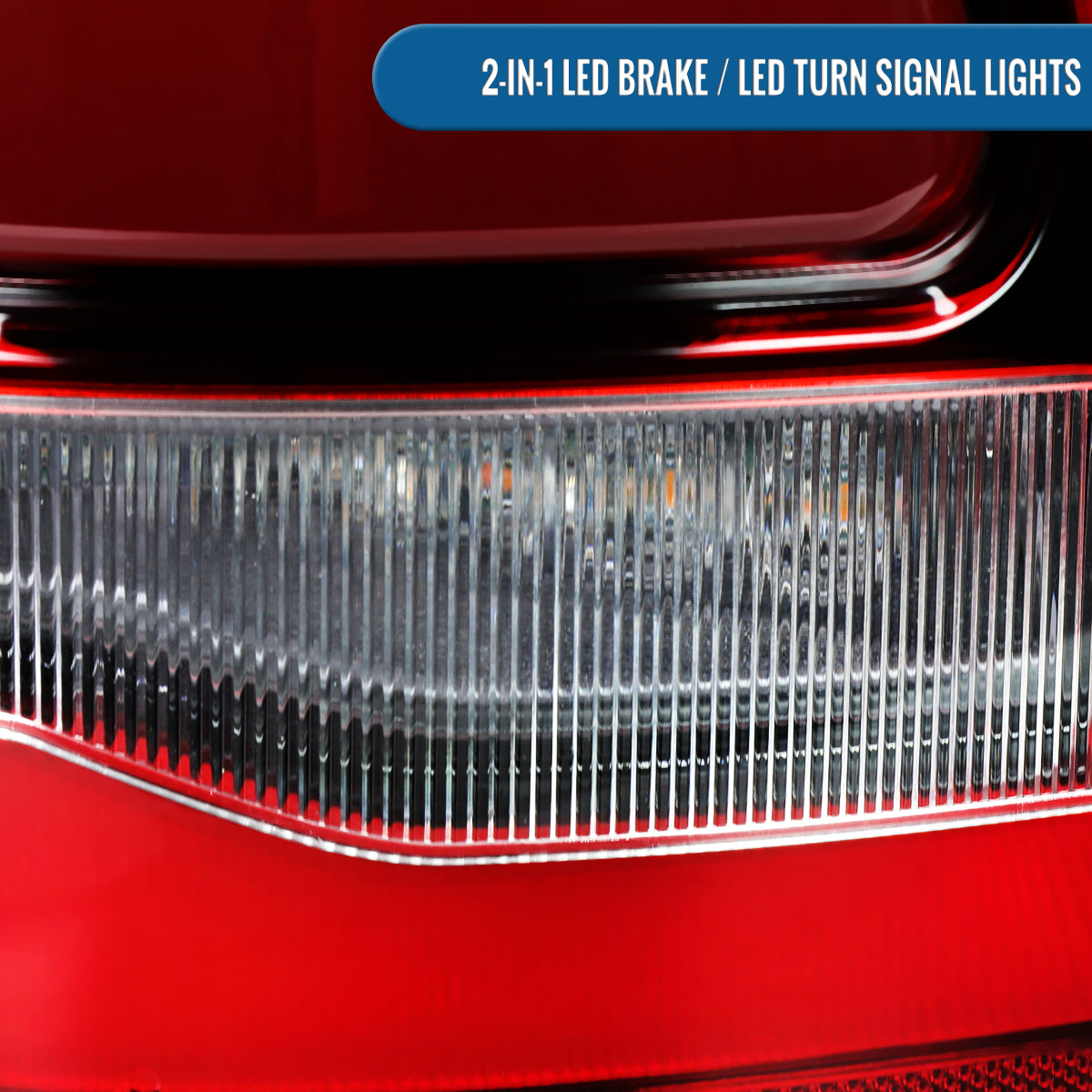 2019-2024 Ram 1500 Full LED Tube Tail Lights New Body Style Assembly Pair | Red Clear
