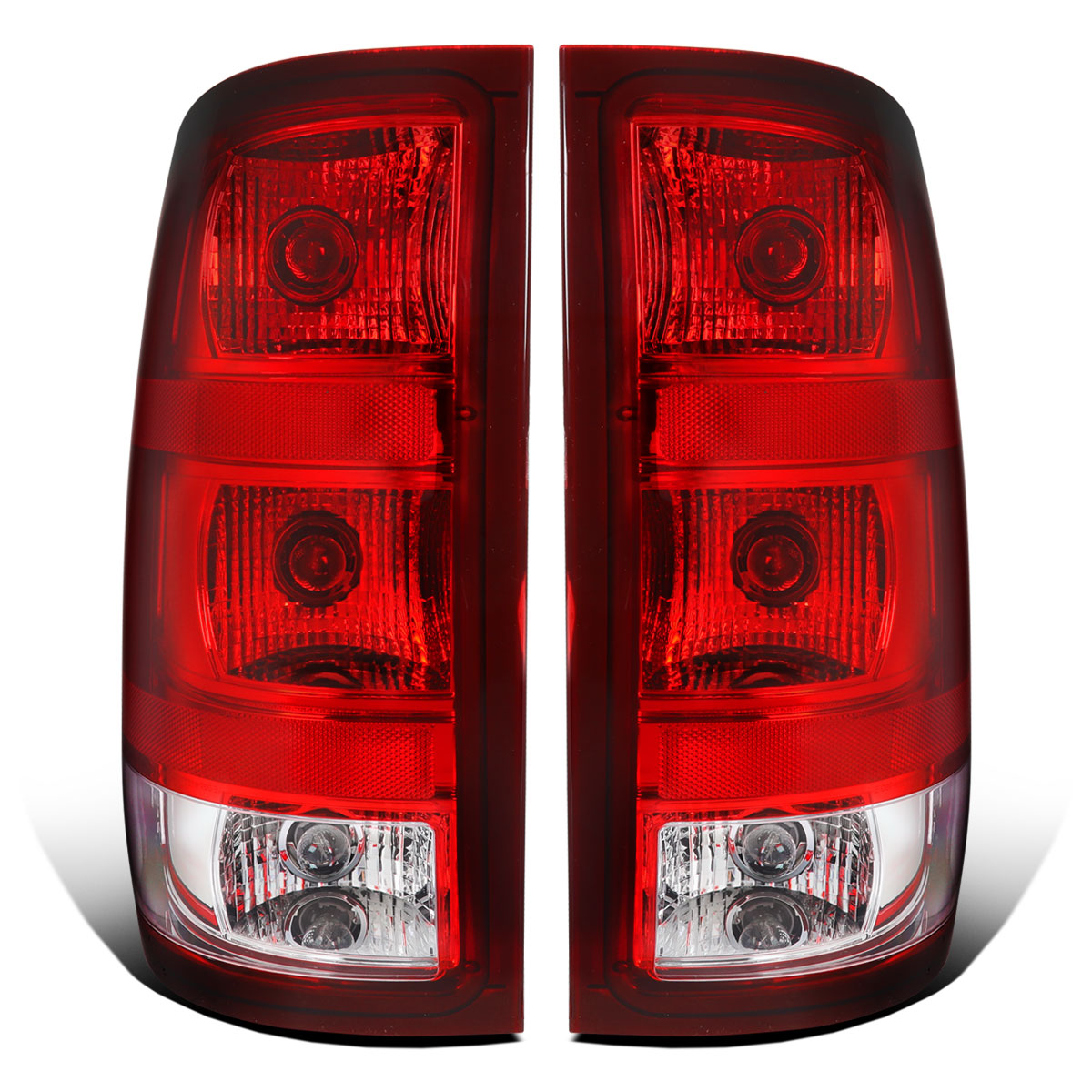 2007-2014 GMC Sierra 1500 2500HD 3500HD Tail Lights Pair | Red Clear