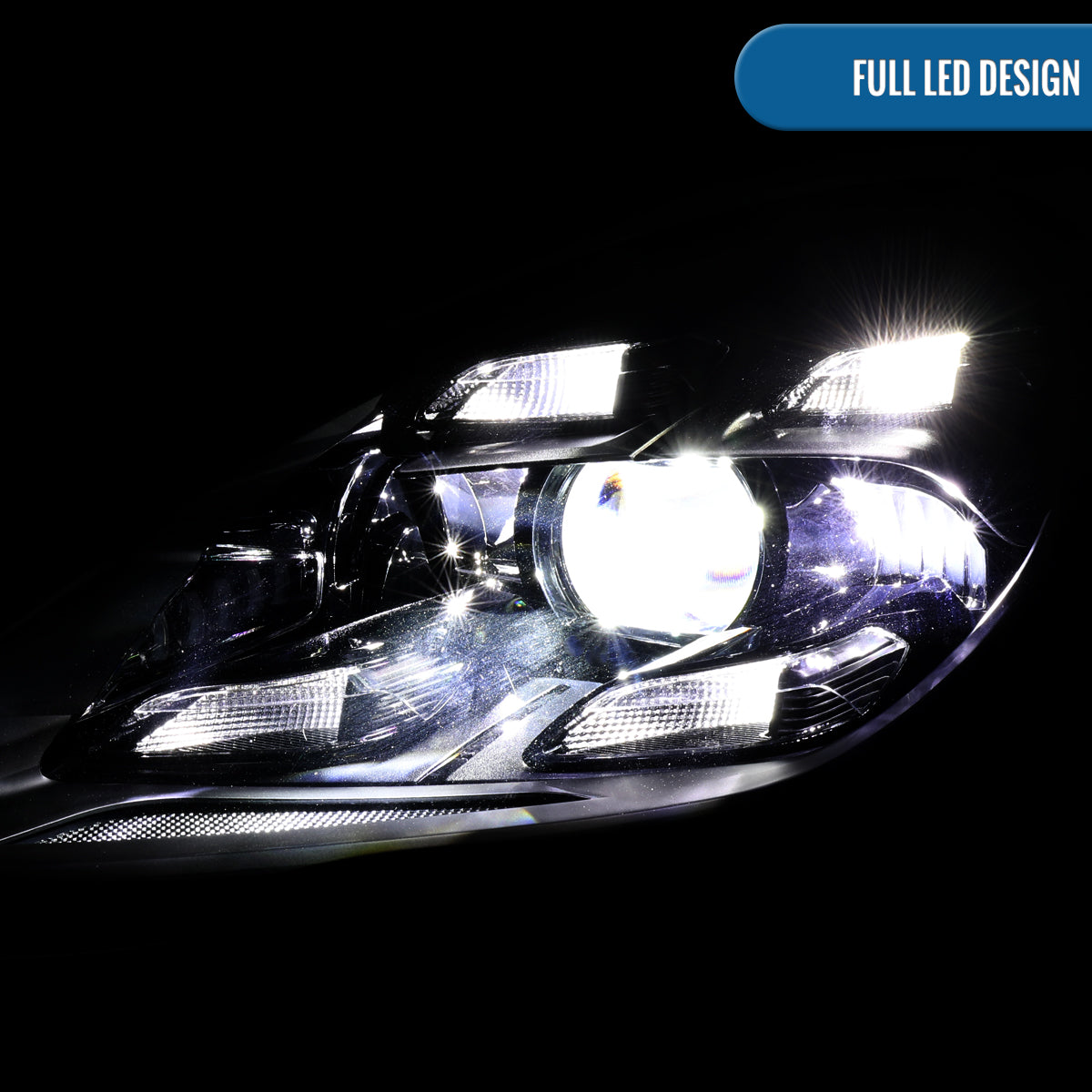 2010-2013 Porsche Panamera LED HID Projector Headlights Pair | Black
