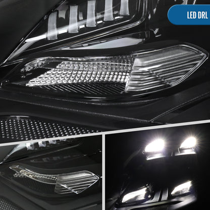 2010-2013 Porsche Panamera LED HID Projector Headlights Pair | Black
