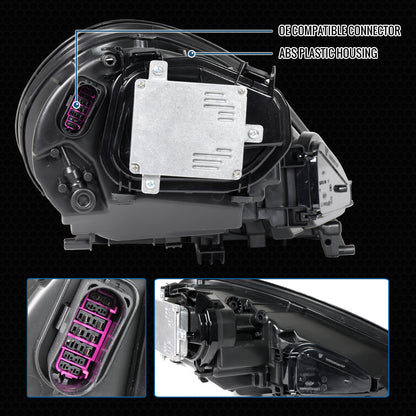 2010-2013 Porsche Panamera LED HID Projector Headlights Pair | Black