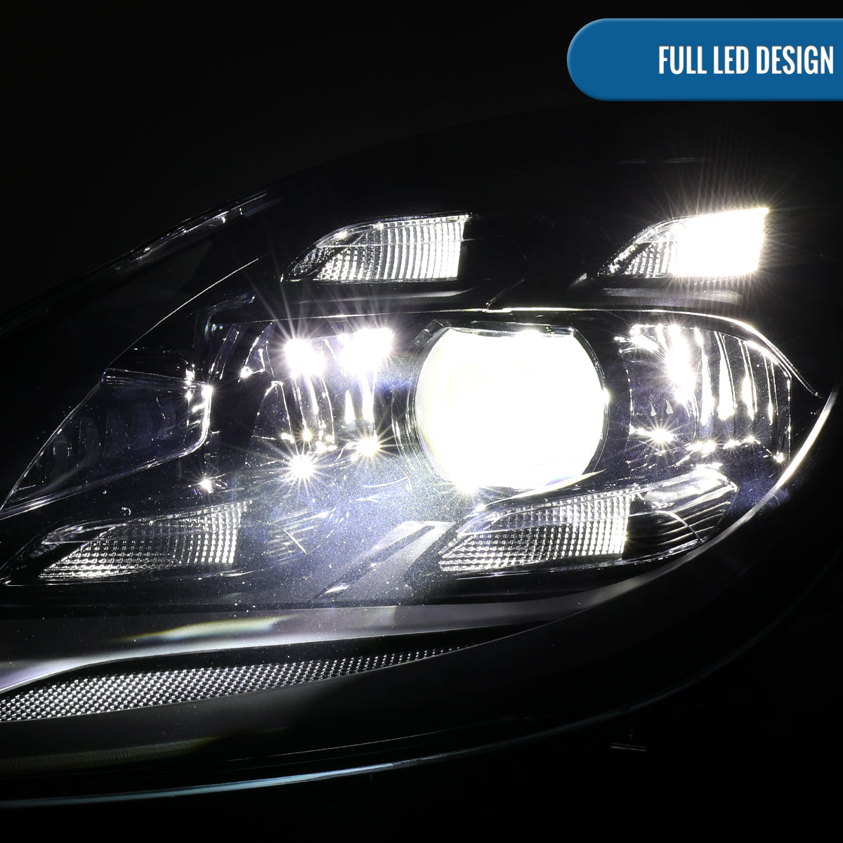 2017-2022 Porsche Panamera Full LED Projector Headlights Pair | Black