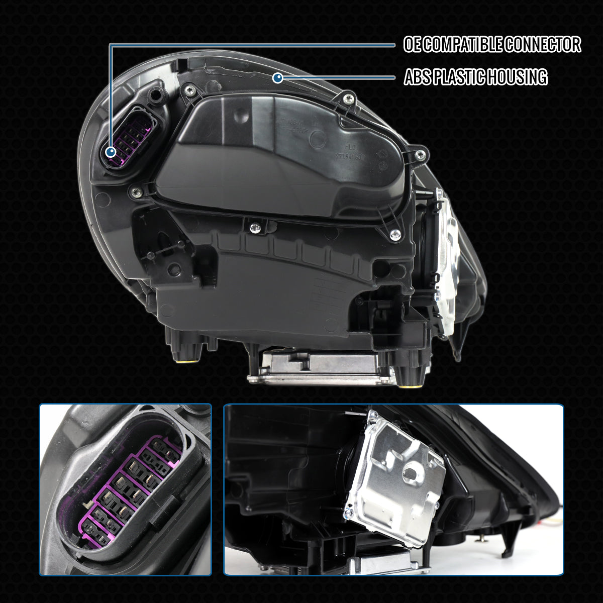 2017-2022 Porsche Panamera Full LED Projector Headlights Pair | Black