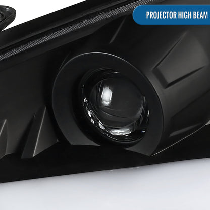 Ronnin - Se adapta a Hyundai Genesis Coupe 2010-2012 Mejora de luces direccionales LED secuenciales Faros halógenos de doble proyector Ensamblaje de par | Negro