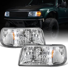 1993-1997 Ford Ranger Upgrade LED Lights Headlights + Corner Turn Signal Lights Assembly Pair | Chrome