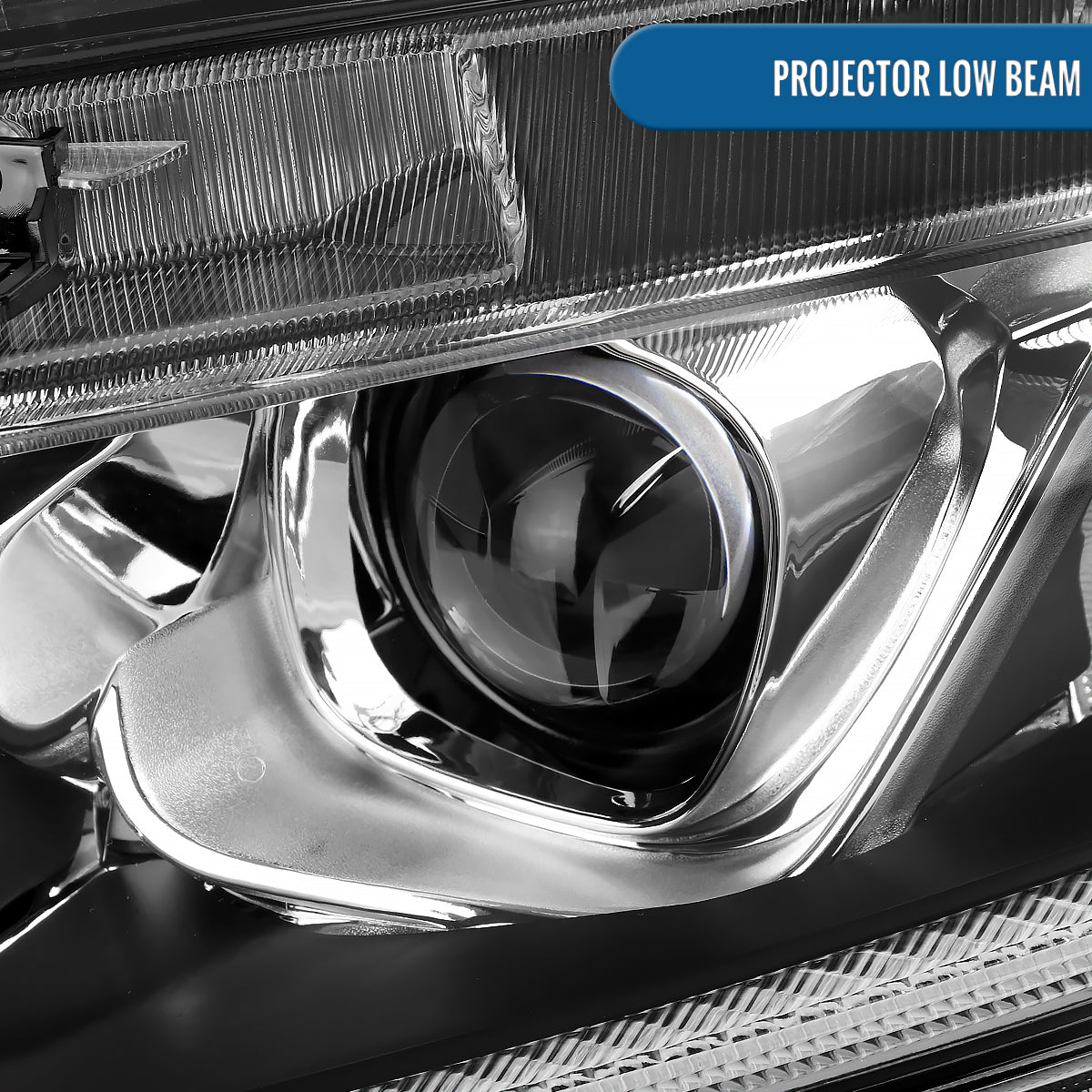 Ronnin - Se adapta a Honda Civic de 2016-2021, faros delanteros con proyector tipo tubo LED halógeno, par de ensamblajes | Cromado