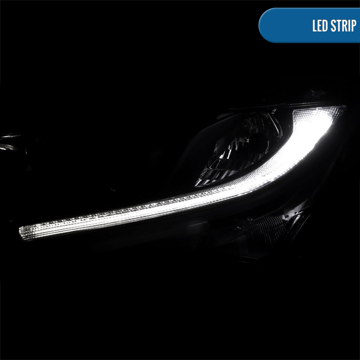 Ronnin - Se adapta a Honda Civic de 2016-2021, faros delanteros con proyector tipo tubo LED halógeno, par de ensamblajes | Cromado