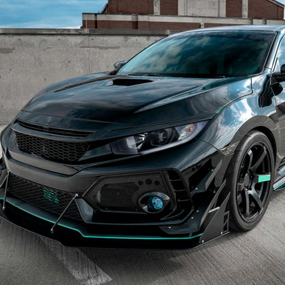 Ronnin - Faros delanteros tipo proyector de tubo LED para Honda Civic 2016-2021 | Negro