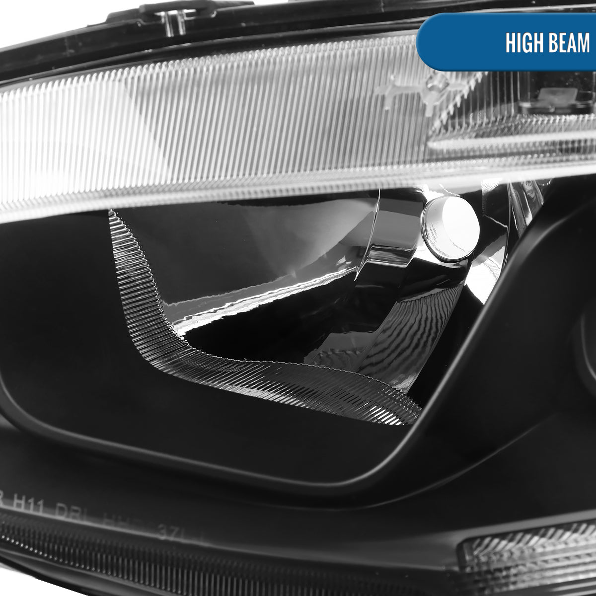 Ronnin - Faros delanteros tipo proyector de tubo LED para Honda Civic 2016-2021 | Negro