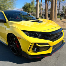 Ronnin - Fits 2016-2021 Honda Civic Halogen Type LED Tube Projector Headlights Headlamps Assembly Pair | Black Smoke