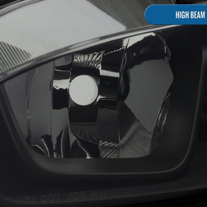 Ronnin - Se adapta a Honda Civic Halógeno Tipo LED Tubo Proyector Faros Montaje Par 2016-2021 | Negro Ahumado