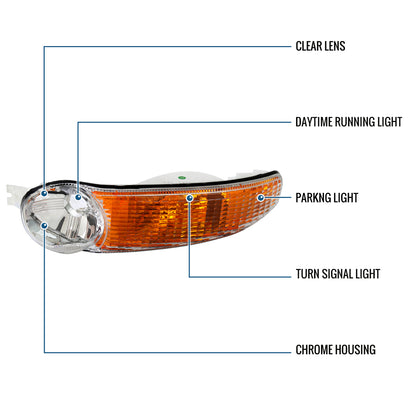 1999-2007 GMC Sierra Yukon 1500 2500 3500 Denali Headlights Pair | Chrome