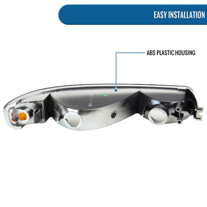 Ronnin - Fits 1999-2007 GMC Sierra 1500 2500 3500 Bumper Lights Replacement Turn Signals Parking Lamps Assembly Pair | Chrome