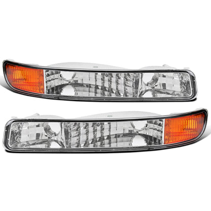 Ronnin - Fits 1999-2007 GMC Sierra 1500 2500 3500 Bumper Lights Replacement Turn Signals Parking Lamps Assembly Pair | Chrome