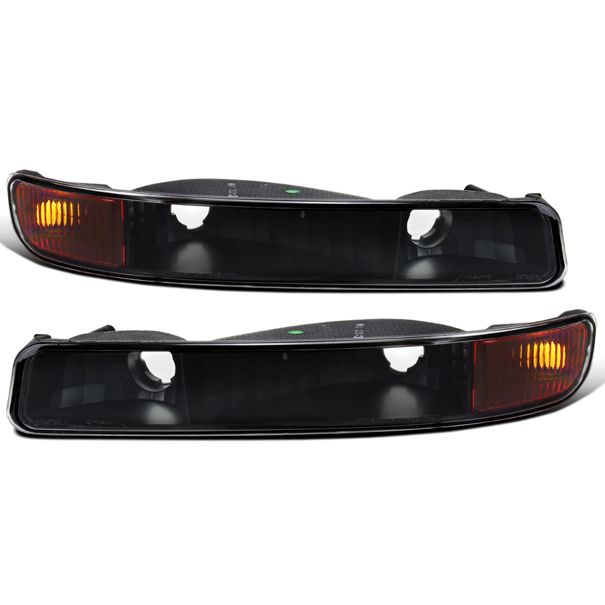 Ronnin - Fits 1999-2007 GMC Sierra 1500 2500 3500 Bumper Lights Replacement Turn Signals Parking Lamps Assembly Pair | Black