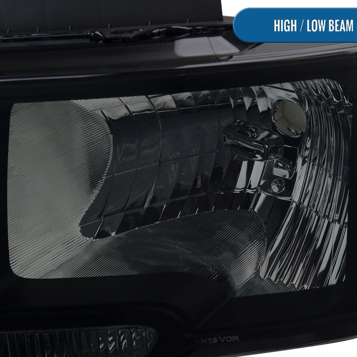 Ronnin - Fits 2009-2014 Ford F150 Pickup Truck Factory Replacement Halogen Headlights Assembly Pair | Black Smoke