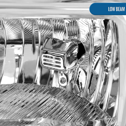Ronnin - Fits 2021-2023 Ford F150 Halogen Headlights Factory Stock Replacement Assembly Pair | Chrome