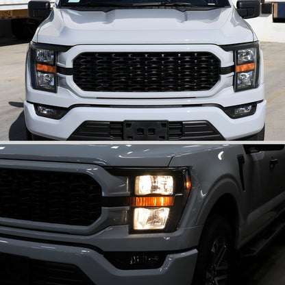 Ronnin - Fits 2021-2023 Ford F150 Halogen Headlights Factory Stock Replacement Assembly | Left Driver Side | Black