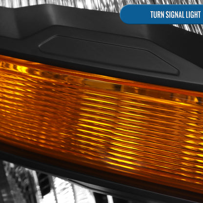 Ronnin - Fits 2021-2023 Ford F150 Halogen Headlights Factory Stock Replacement Assembly | Right Passenger Side | Black