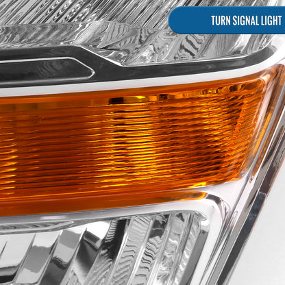 Ronnin - Fits 2021-2023 Ford F150 Halogen Headlights Factory Stock Replacement Assembly | Left Driver Side | Chrome