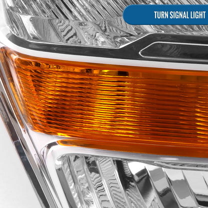 Ronnin - Fits 2021-2023 Ford F150 Halogen Headlights Factory Stock Replacement Assembly | Right Passenger Side | Chrome