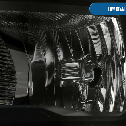 Ronnin - Fits 2021-2023 Ford F150 Halogen Headlights Factory Stock Replacement Assembly Pair | Black Smoke