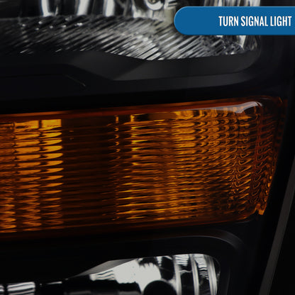 Ronnin - Fits 2021-2023 Ford F150 Halogen Headlights Factory Stock Replacement Assembly Pair | Black Smoke