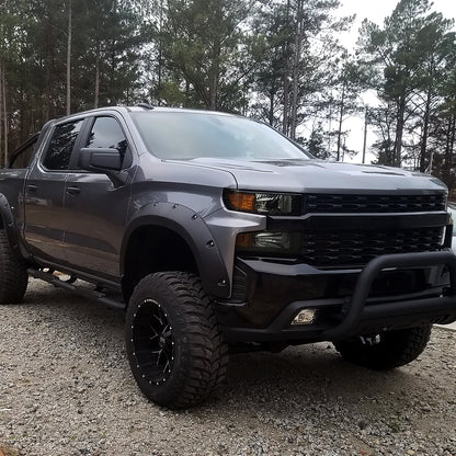 Ronnin - Fits 2019-2021 Chevy Silverado 1500 2022 Silverado 1500 LTD Factory Replacement Halogen Headlights Assembly Pair | Black Smoke