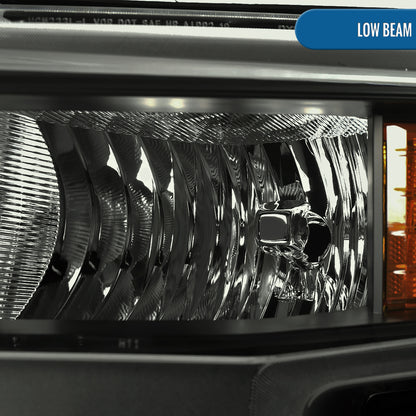 Ronnin - Fits 2019-2021 Chevy Silverado 1500 2022 Silverado 1500 LTD Factory Replacement Halogen Headlights Assembly Pair | Black Smoke