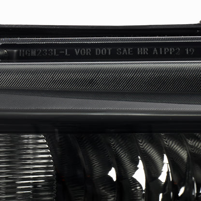 Ronnin - Fits 2019-2021 Chevy Silverado 1500 2022 Silverado 1500 LTD Factory Replacement Halogen Headlights Assembly Pair | Black Smoke