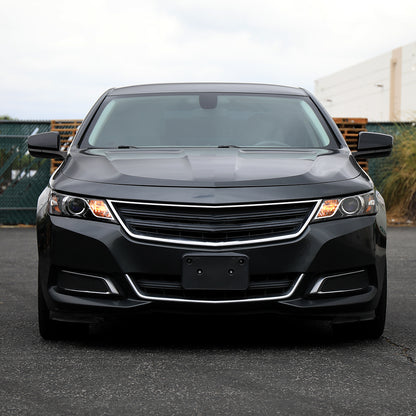 Ronnin - Compatible con Chevy Impala 2014-2020 Par de ensamblajes de faros delanteros con proyector halógeno de repuesto | Negro brillante