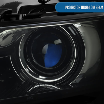 Ronnin - Fits 2014-2020 Chevy Impala Factory Replacement Halogen Projector Headlights Assembly Pair | Black Smoke