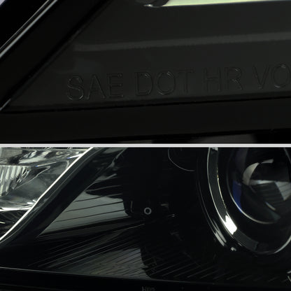 Ronnin - Fits 2014-2020 Chevy Impala Factory Replacement Halogen Projector Headlights Assembly Pair | Black Smoke