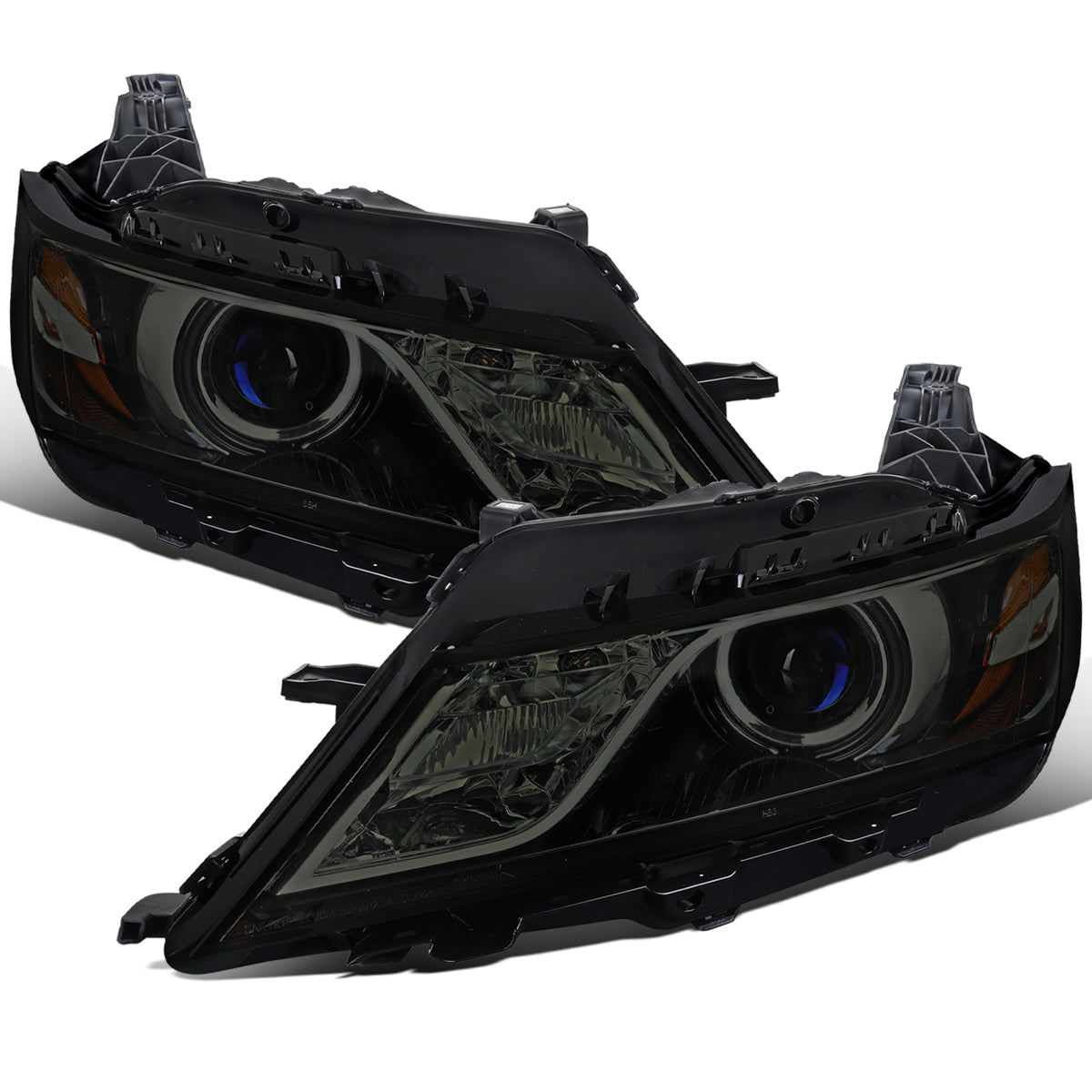 Ronnin - Fits 2014-2020 Chevy Impala Factory Replacement Halogen Projector Headlights Assembly Pair | Black Smoke
