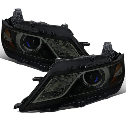 Ronnin - Fits 2014-2020 Chevy Impala Factory Replacement Halogen Projector Headlights Assembly Pair | Black Smoke