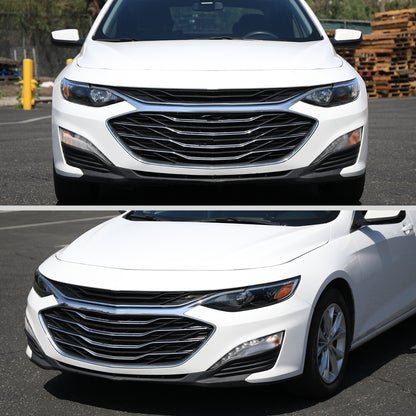 Ronnin - Fits 2019-2024 Chevy Malibu Halogen Projector Headlights Factory Replacement Assembly Pair | Glossy Black