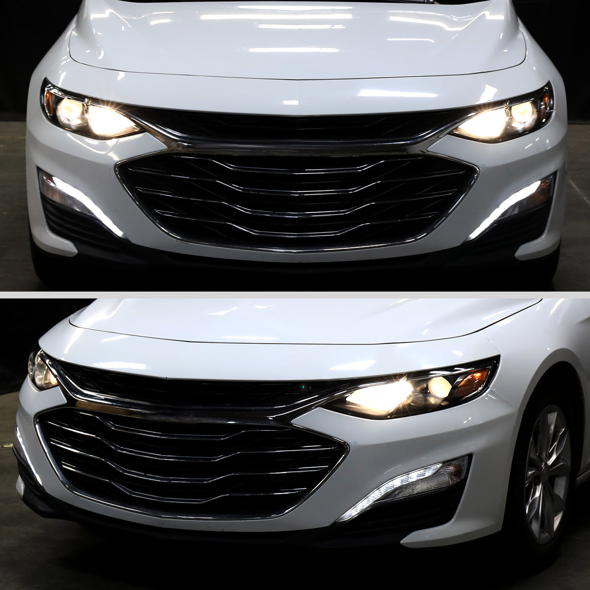 Ronnin - Compatible con ensamblaje de reemplazo de faros delanteros con proyector de halógeno para Chevy Malibu 2019-2024 | Lado del conductor izquierdo | Negro brillante